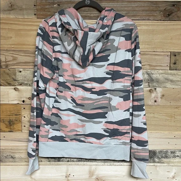 Reflex size Large Multicolor Camo Zip-up Super Soft Slim Fit Hoodie with Pockets - Picture 8 of 10